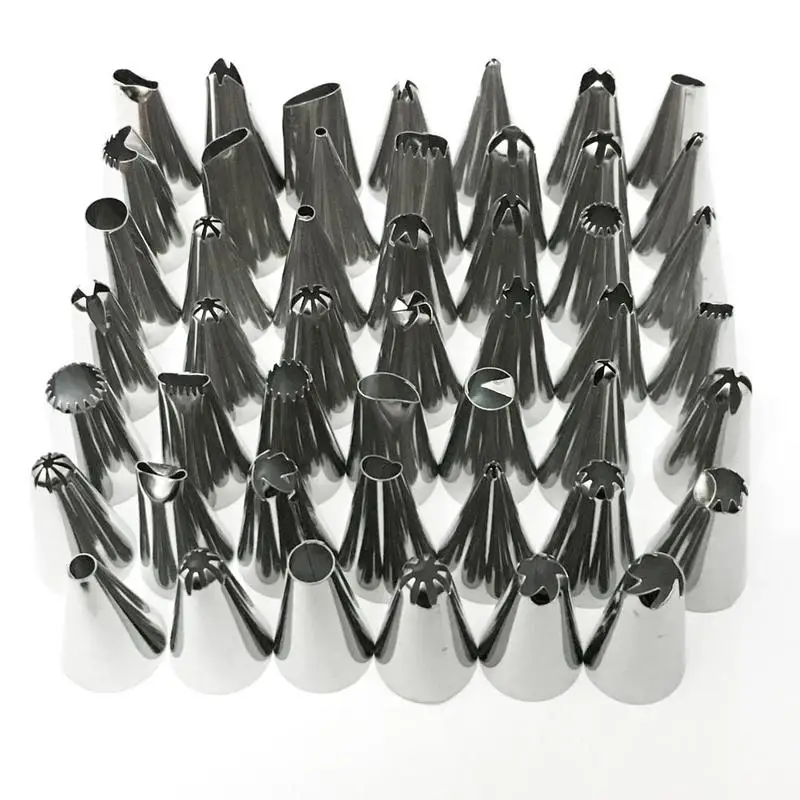 

Cake Decorating 48Pcs/set Good Quality Stainless Steel Icing Piping Nozzles Pastry Tips Set Cake Baking Tools