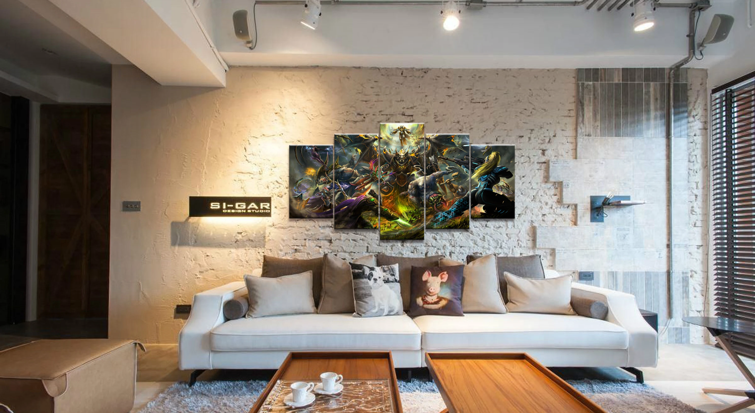  5 Piece Video Game WOW Warcraft DOTA 2 Painting Poster Decorative Mural Art Room Wall Decor Canvas 