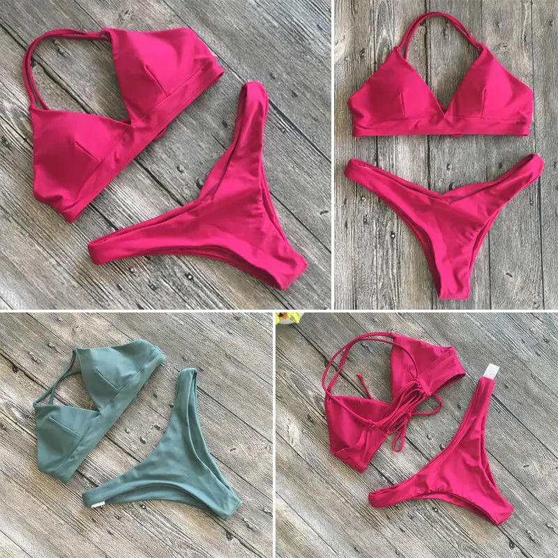 Brand Sexy Swimsuit 2019 Bikini New Arrival Women Bandeau Bandage Bikini Padded Set Brazilian Swimwear Beachwear Swimsuit