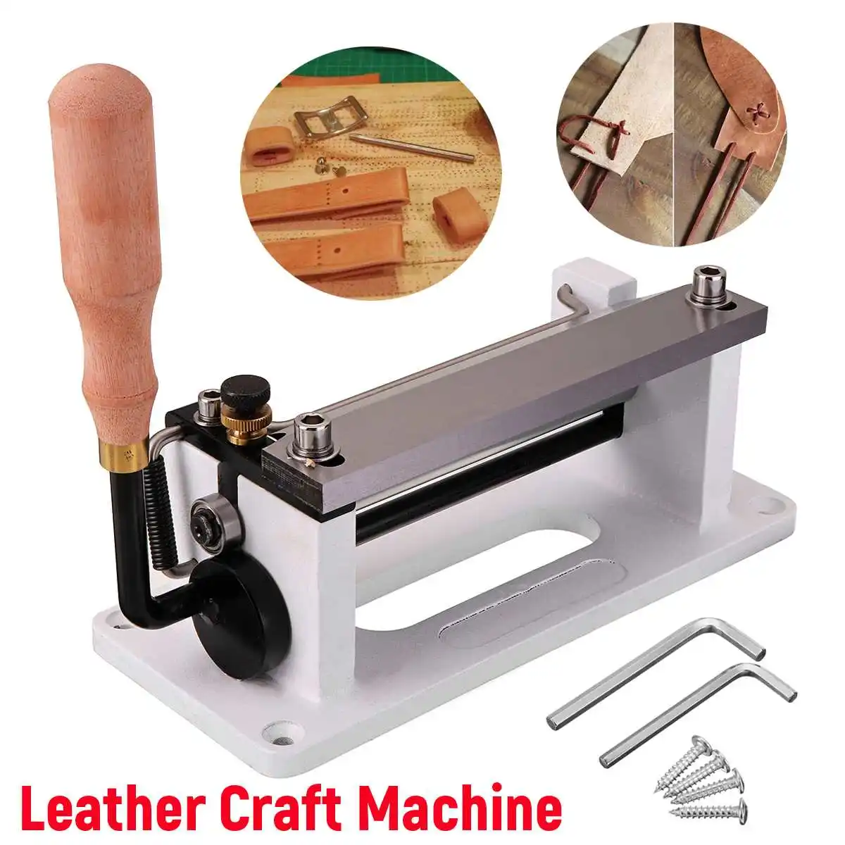 

6" inch 10KW Manual Leather Peel Tools DIY Shovel Skin Machine Leather Splitter Tanned Adjustable Handle Peeler Peeling Machine