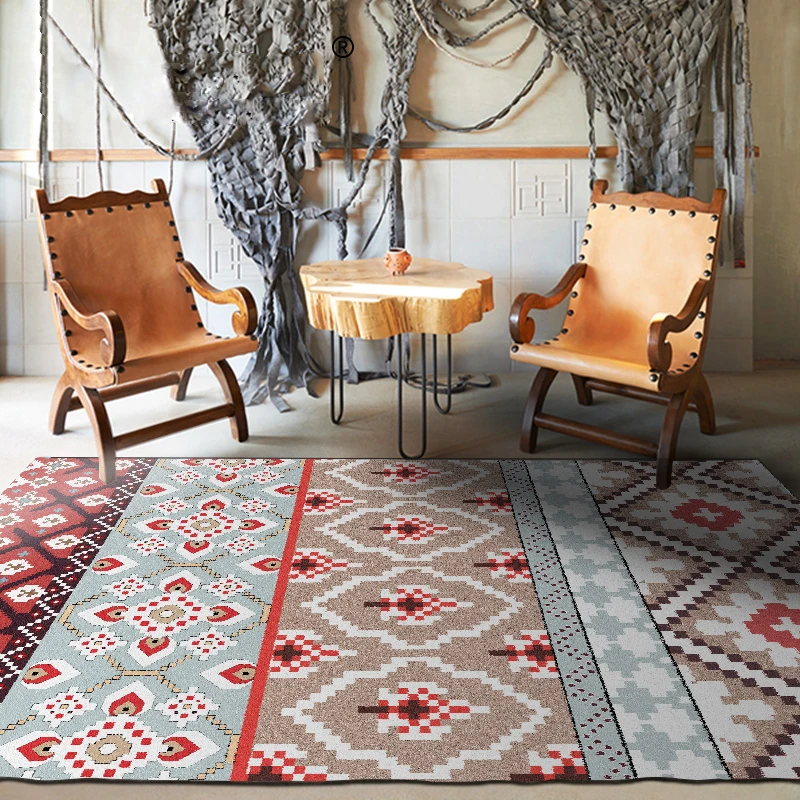 Fashion Ethnic Bohemia Style Red Blue Geo Floral Print Bedroom Living Room Parlor Area Rug Decor Carpet Doormat Kitchen/Footmat | Дом и сад