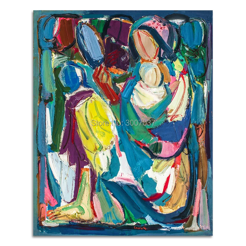 

Modern Abstract Blue Random Accumulation of Oil Painting by Paul Gauguin Artist Post Impression Canvas Oil Painting Home Decor