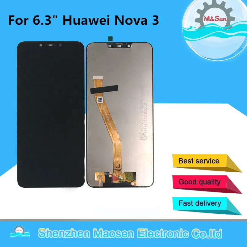 

Original M&Sen For 6.3" Huawei Nova 3 PAR-LX1 INE-LX2 PAR-AL00 LCD Display Screen+Touch Panel Screen Digitizer Assembly Repairs