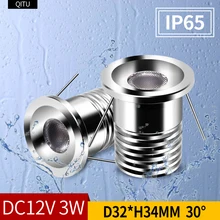 Пятно Ванная комната IP65 Водонепроницаемый 12V мини-прожектор крытый Кухня потолочный шкаф встроенный фокус Встраиваемый светодиодный светильник