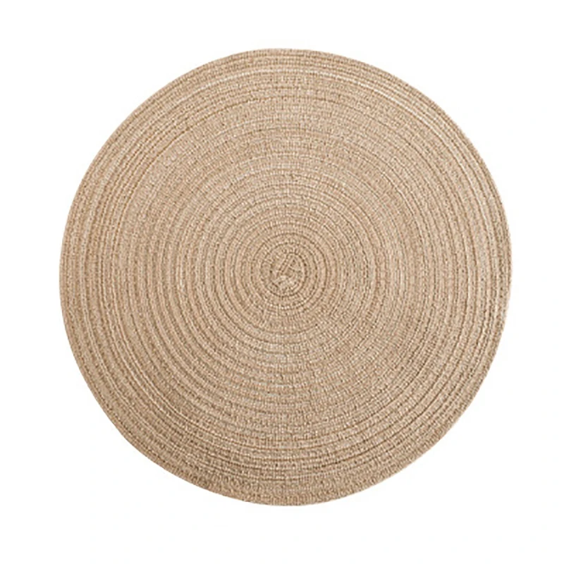 

LBER Round Design Table Ramie Insulation Pad Solid Placemats Linen Non Slip Table Mat Kitchen Accessories Decoration Home Pad