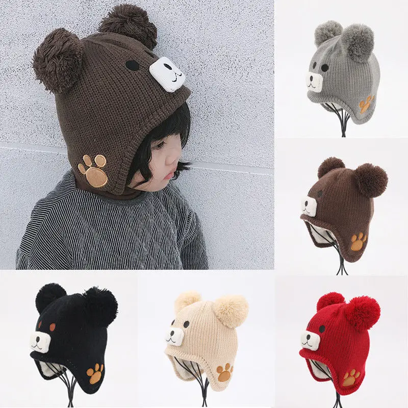 2019 детская модная вязаная шапка зимние детские Pom pom Hat мальчиков и девочек вязать