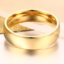 Классический золотой цвет обручальное кольцо 6 мм шириной для женщин и мужчин размеры США 4 5 6 7 8 9 10 11 12 13 14 15