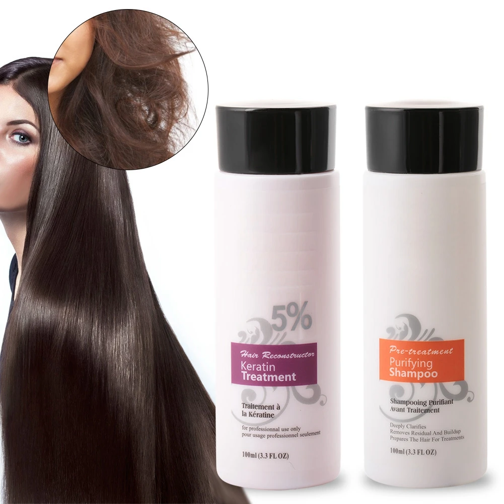 

5% Brazil Keratin Treatment Shampoo Hair Care Set Straightening Damage Repair