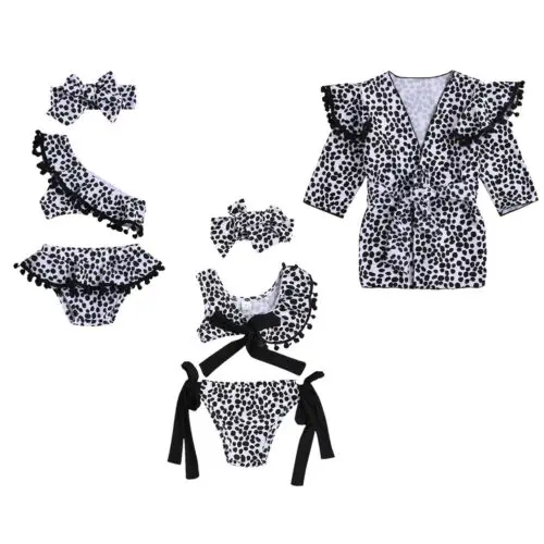 

Baby Swimwear Toddler Kids Girls Leopard Swimwear Swimsuit Two-pieces Bikini Set Beachwear