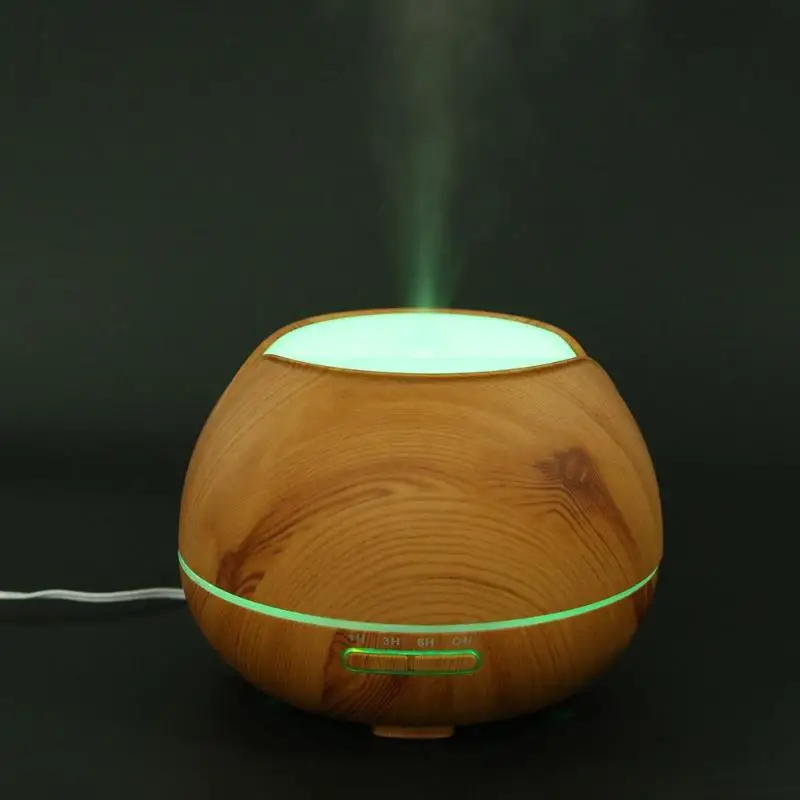 

Alloet 400ML Air Humidifier Wood USB Ultrasonic Air Humidifier Essential Oil Aroma Diffuser Household Air Purifier LED Light