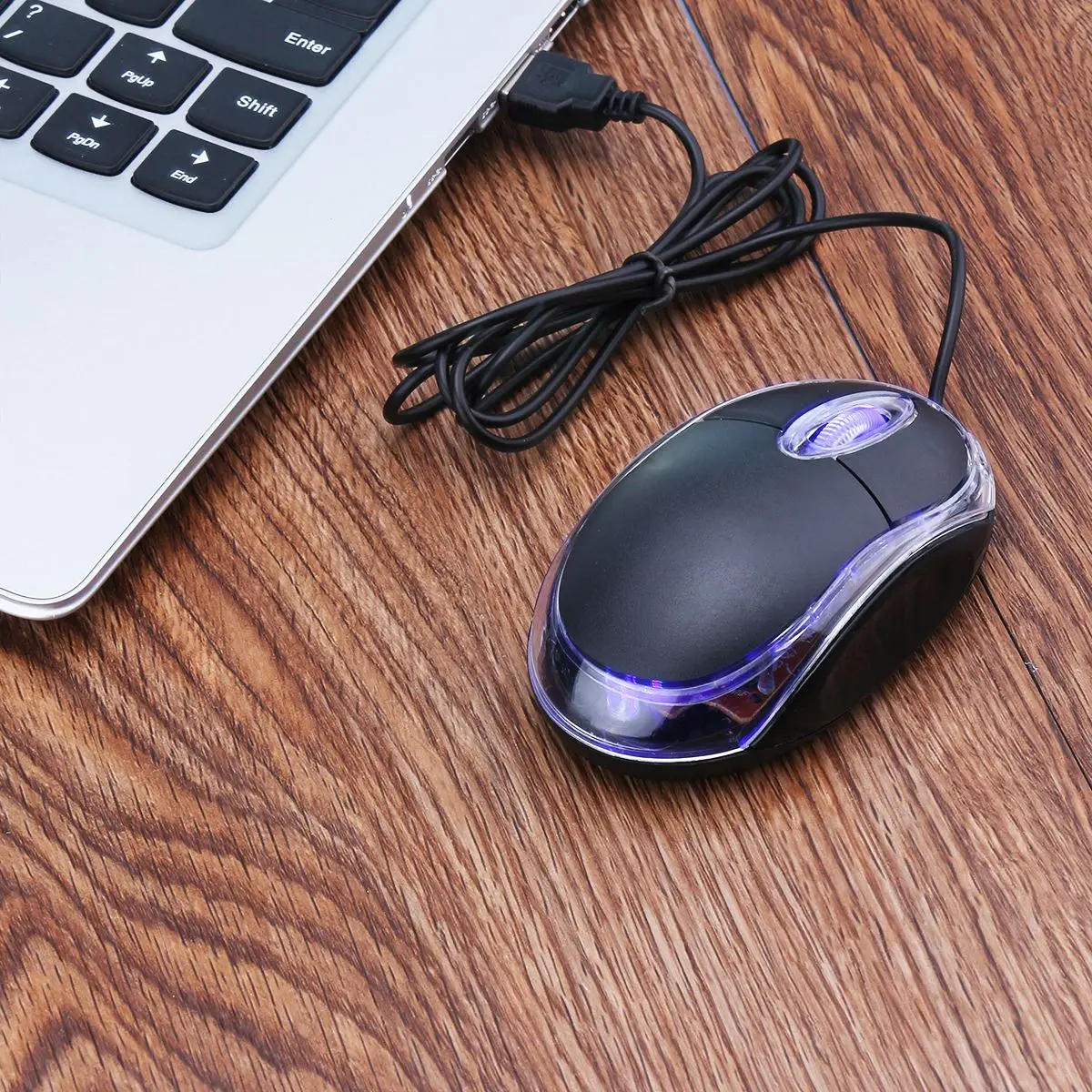 

Mini ratón con cable con óptico LED USB para ordenador portátil ratón con rueda de desplazamiento para juegos de ordenador 6 botones