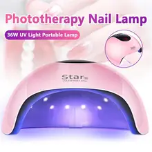 УФ-лампа для маникюра 36 Вт Светодиодный светильник для всех гелей сушильный Гель-лак для ногтей с ЖК-сушилкой для ногтей 3 синхронизации USB лампа для дизайна ногтей