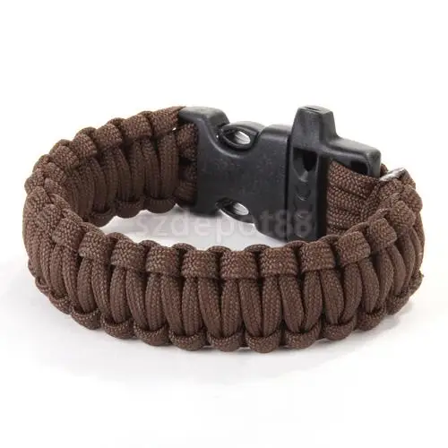 

Paracord Parachute Cord Survival Bracelet - Brown