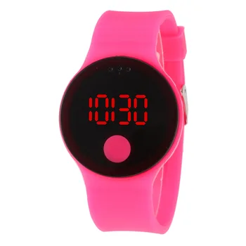 

White Puple Children Watch Fashion Waterproof LED Watches For Girls Boys Ultra-thin Design Silicone Strap Kids Watches