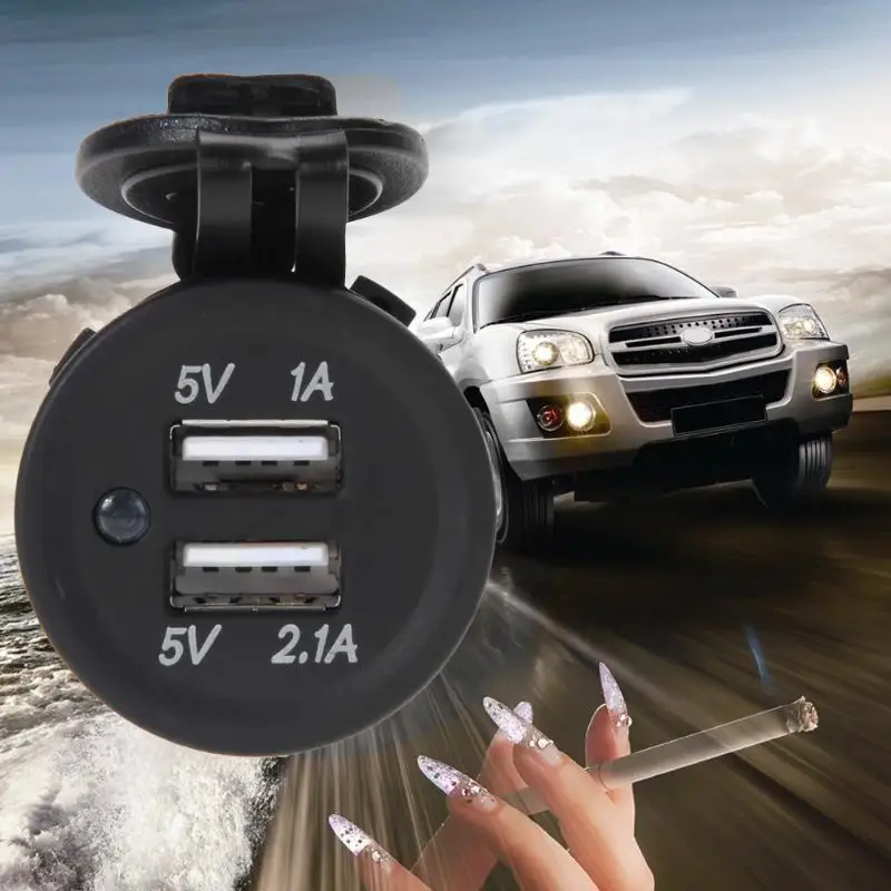 12V2.1 + 1A Dual USB Cigarette Lighter Socket Splitter Charger Power Adapter Cord |