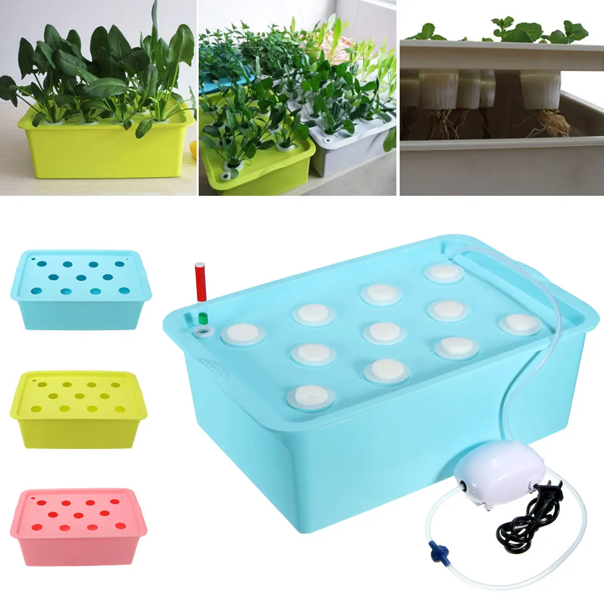 1 Sets 11 Holes Plant Site Hydroponic System Indoor Garden Cabinet Box Grow Kit Bubble Garden Pots Planter Nursery Pot