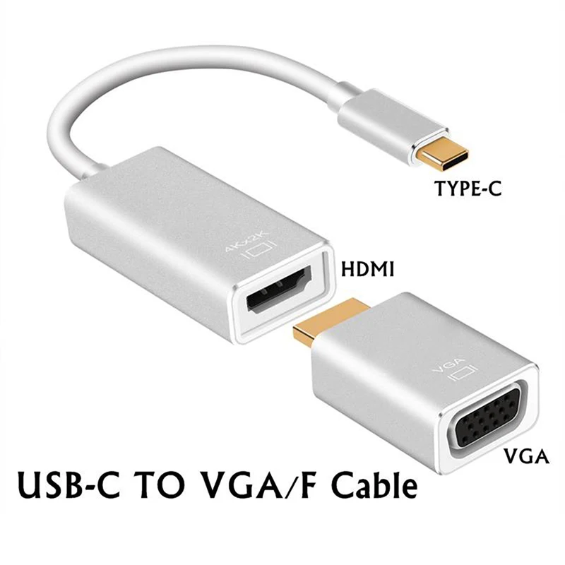 

High Quality Thunderbolt Adapter Usb C 3.1 Type C Hdmi To Vga/F Adapter For Macbook Pro Dell Samsung Galaxy S8/S8 Plus