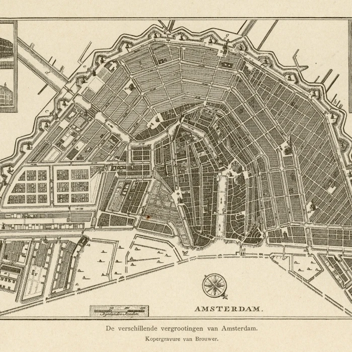 Mapnetherlandsamsterda постер печать Мэри Эванс Picture Library (36X24) | Дом и сад