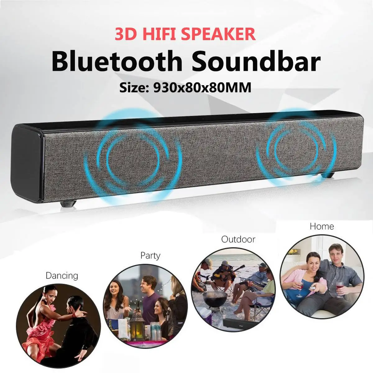 Home Theater 50W bluetooth Soundbar TV AUX Optic bluetooth Soundbar Speakers Soundbar with Subwoofer Speaker for TV with Remove