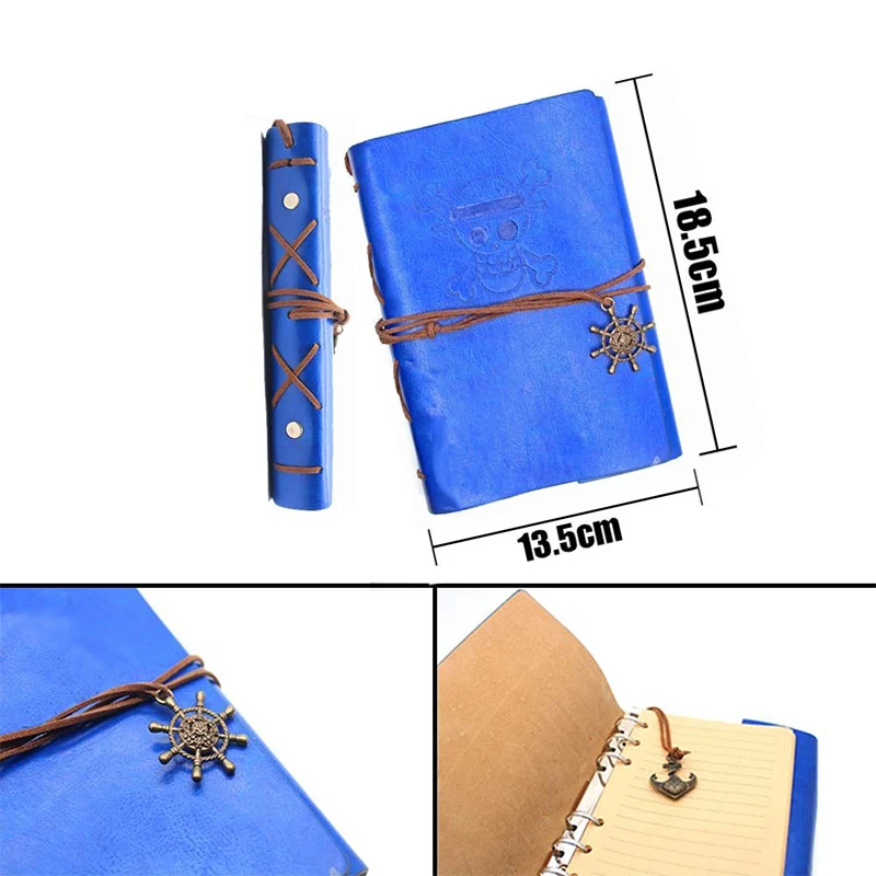 

One Piece Luffy Spiral Notebook Diary Planner Notepad Vintage Traveler PU Leather Note Book School Office Supplies Notebook Gift