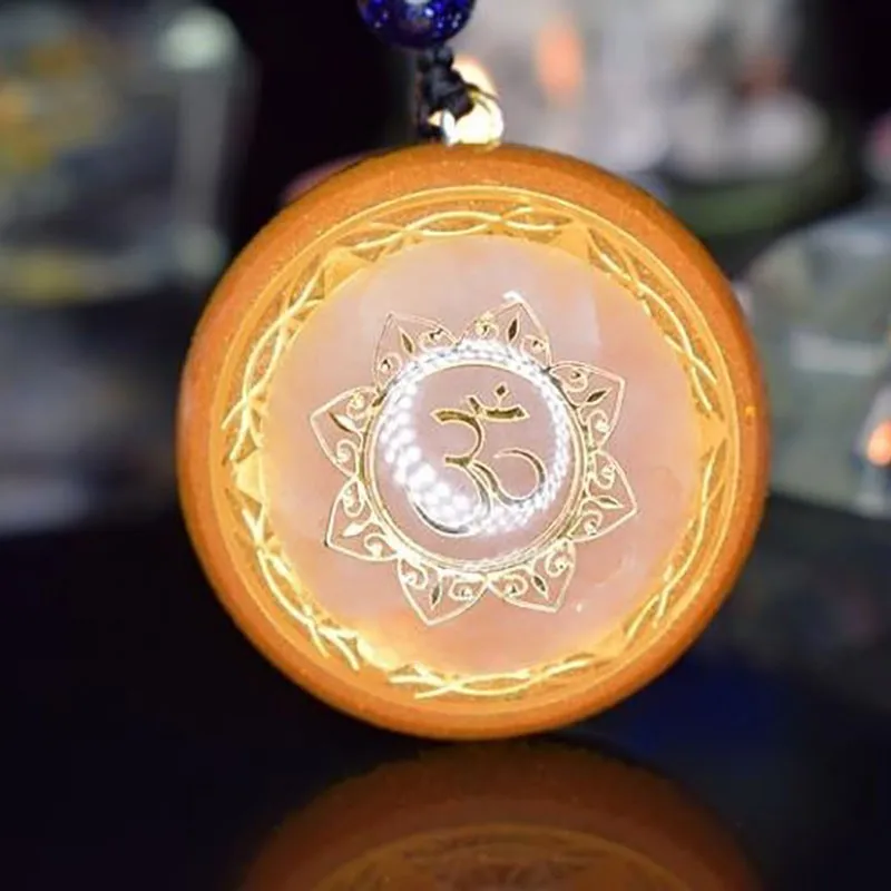 AURAREIKI Orgonite энергии кулон розового цвета с украшением в виде кристаллов душа