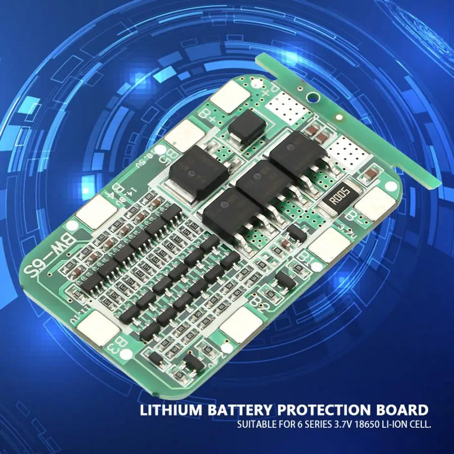 Защитная плата для литий ионных батарей 1 шт. 6S 15A 22 В 24 защитная PCB BMS 18650 li ion Cell