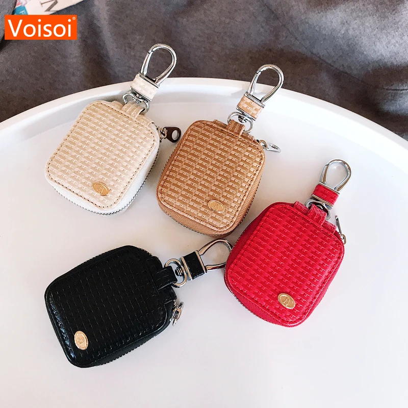 

Headphone weave Case Leather Earphone Accessories Box Storage Bag for Earphone Ear Pads Earphone Case Earbuds Pouch Box
