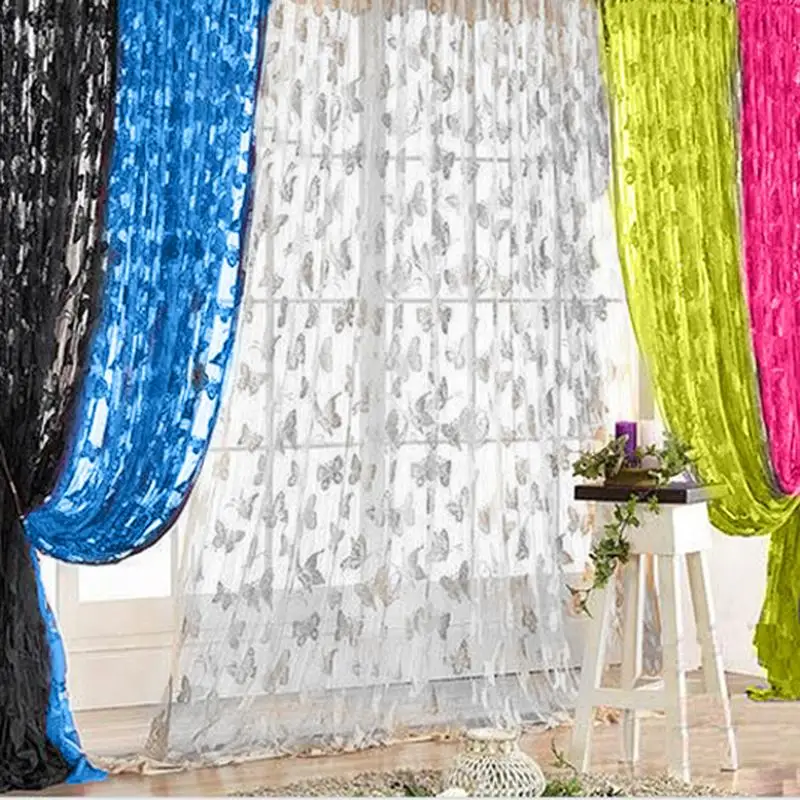 

200x100cm Window Curtains Butterfly Tassel String Door Curtains for Living Room Bedroom Divider Curtain Home Decoration
