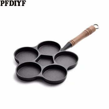 

5-in-1Thickening iron Fried Egg Omelette Pan Non-stick Dumpling Breakfast Pan Use for Gas & Induction Cooker Kitchen Helper