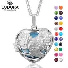 Подвеска eudora в форме сердца с орлом клетка ангелом подвеска