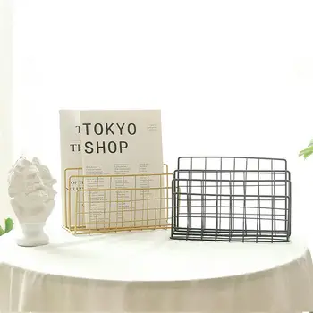 

LanLan Retro 3 Slots Iron Desktop Storage Rack for File Book Magazine Organize