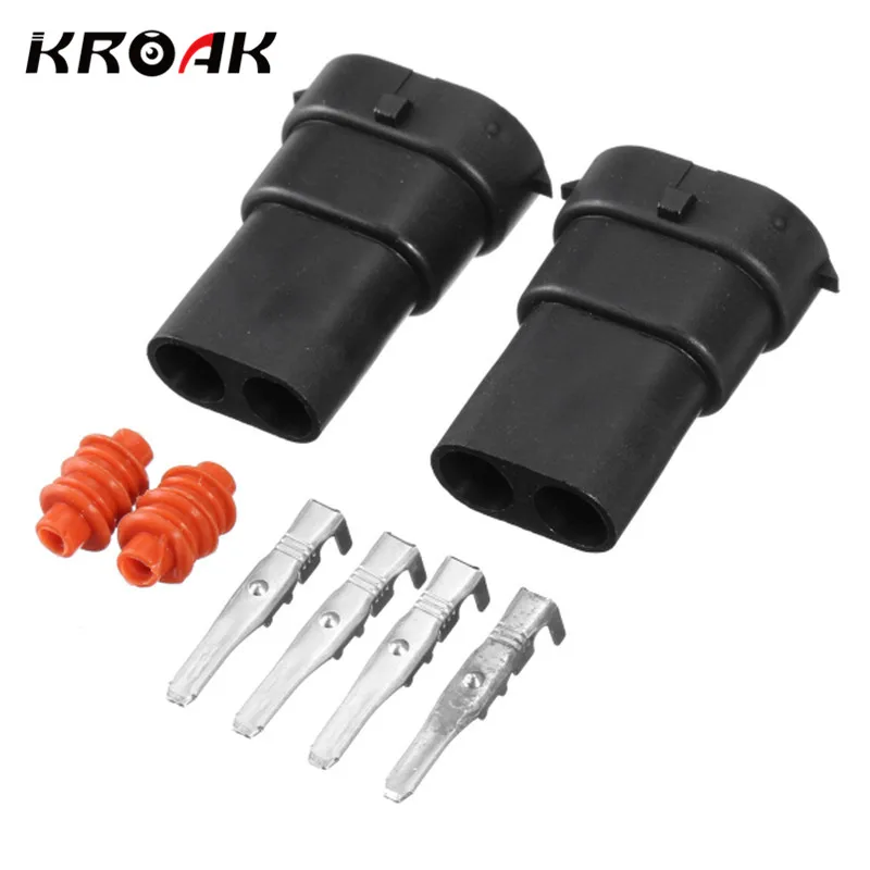

KROAK 2PCS H8 H9 H11 880 881 Male Adapter Harness Car Auto Wire Connector HID/LED Plug Socket Wiring Harness