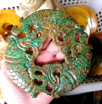 

Old Jade Collection Hollow Fish Pattern Jade Pendant Lucky Home Decorate Gift