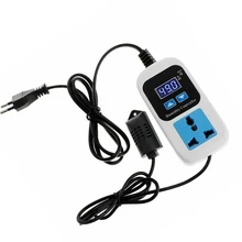Цифровой регулятор Влажности Гигростат сырость влажность управление штепсельное гнездо с переключателем вход ЕС Plug Hygrometert 110-220 В 0%~ 99% RH