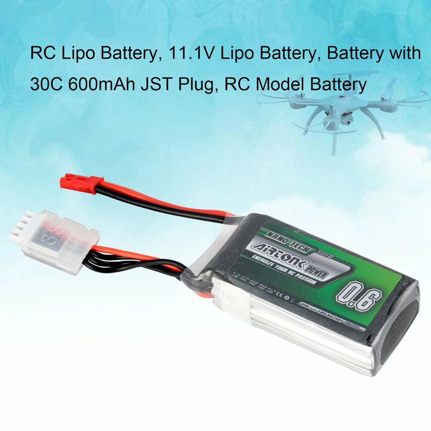 Airtonk 11 1 V 600 Mah 30C 3 S P Lipo батарея Jst разъем для радиоуправляемого дрона