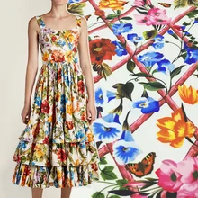 Новая высококачественная ткань с принтом, Большая лента с тем же абзацем, Высококачественная ручная роспись, розовый жаккард, полиэстер, одежда с принтом