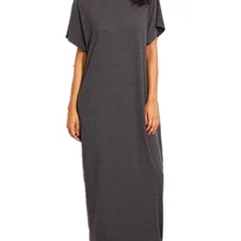 ZANZEA, Летнее Длинное Платье Макси для вечеринки, женское однотонное повседневное свободное платье с круглым вырезом и коротким рукавом летучая мышь, сексуальная пляжная туника, мешковатое платье, Vestido