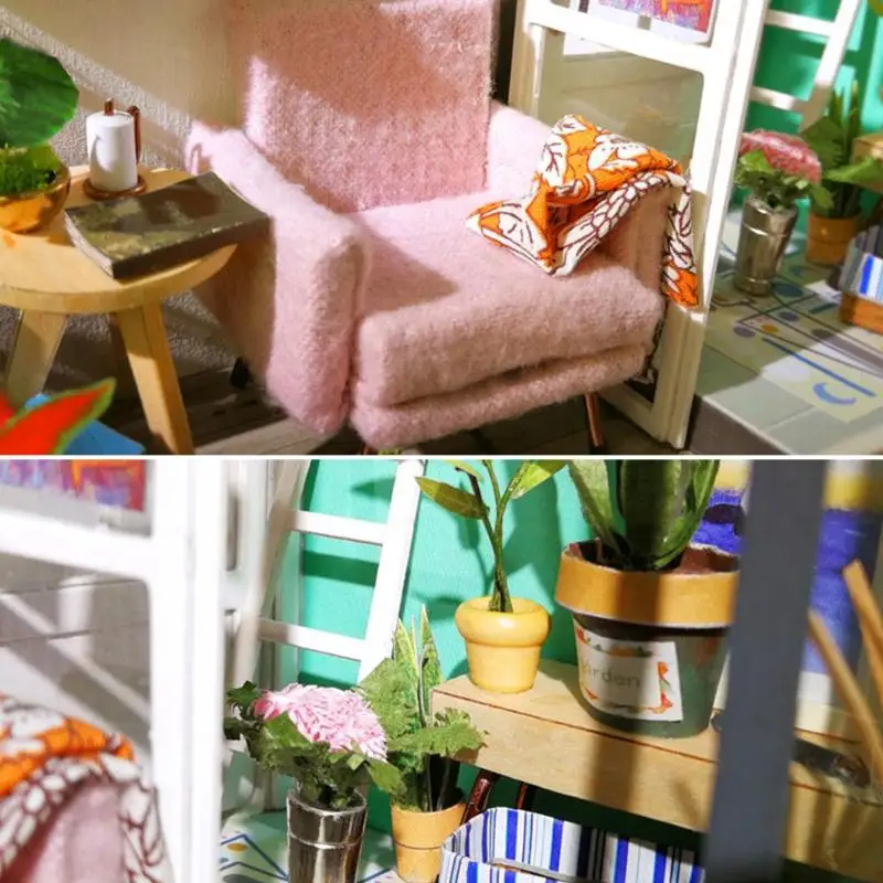 Miniature Dollhouse Kit Decorations Light Furniture DIY House Ornaments Toy Miniature Dollhouse Kit Decorations Light Furniture DIY House Ornaments Toy