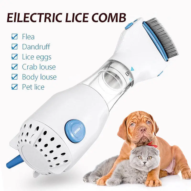 

Electric Pet Comb Head Lice Comb For Pet Dog Cat Flea Capture Comb Pet Filter Lice Treatment Removes Lice And Eggs Dropshipping