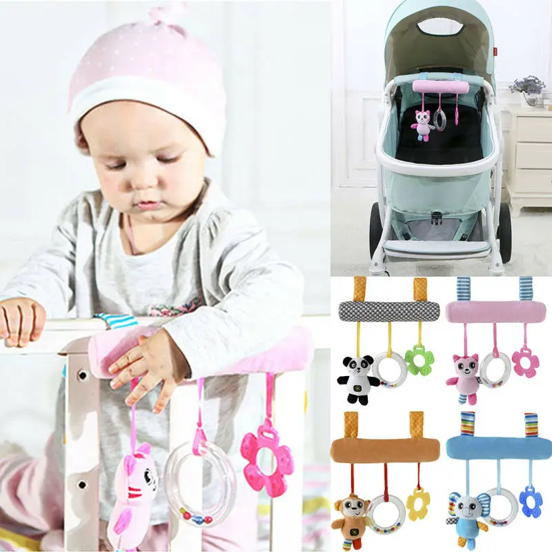 

Baby Rattle Bed Car Pram Stroller Hanging Toys Kids Handbell Panda Cat Bell Baby Rattles Toddler Toys
