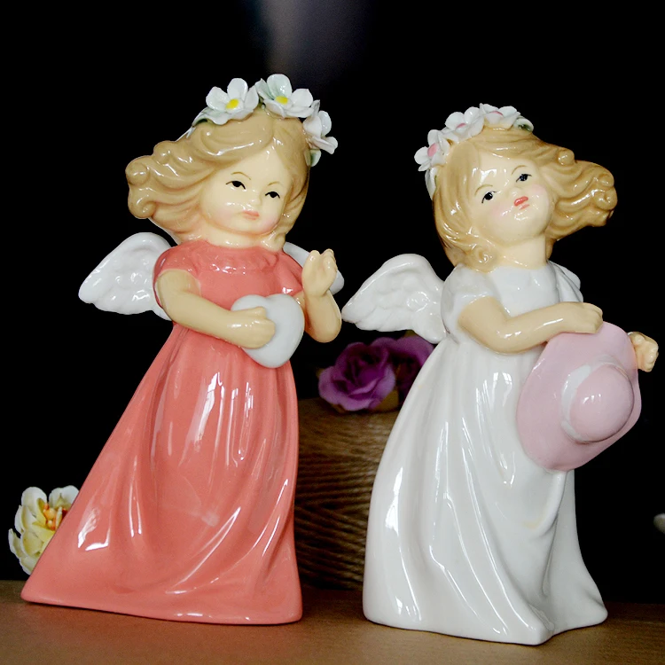 

European Ceramic Angel Ornament Home decor Living Room Partition Decoration Parishioners Birthday Gift Angel dolls figure