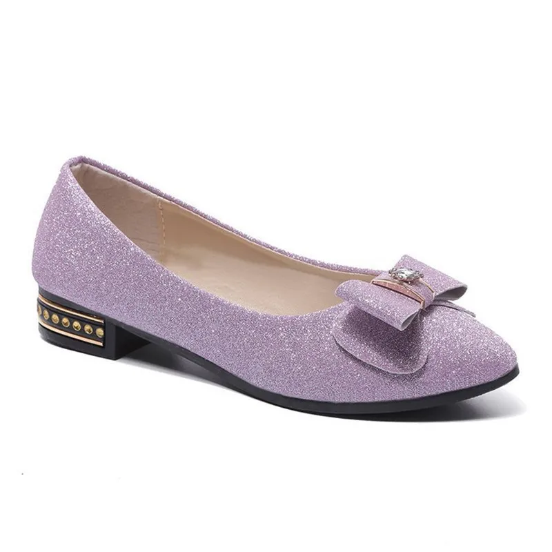 

Women Pumps High Heels Shoes 3 Cm Shallow 2018 Autumn Fashion Butterfly-knot Pointed Toe Crystal Platform Sweet Casual Solid
