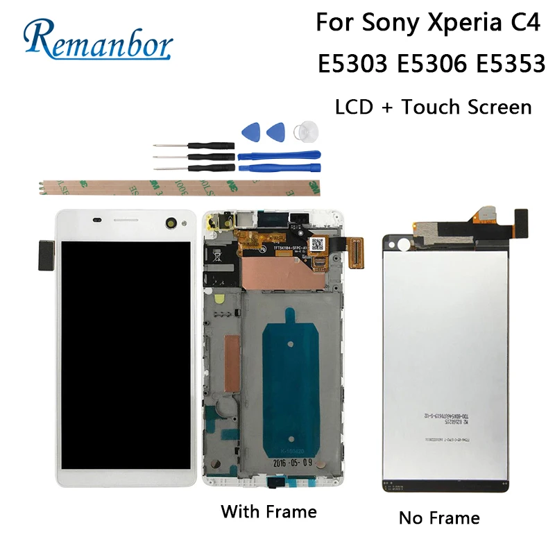 

Remanbor For Sony Xperia C4 E5303 E5306 E5353 LCD Display and Touch Screen 5.5'' Assembly For Sony Xperia C4 + Tools + Adhesive