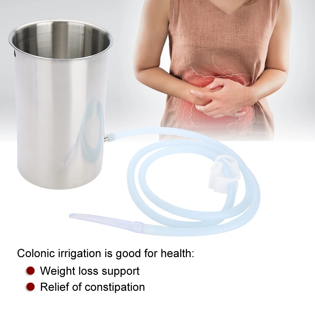 

Reusable Household Colonic Irrigation Set 2L Barrel 2m Hose and Nozzle Enema Kit b