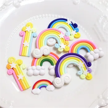 

5Pc Handmade DIY Rainbow Star Cake Topper Party Decorations Kids Birthday Unicorn Party Wedding Gifts for Guests Kid DIY Toys-S