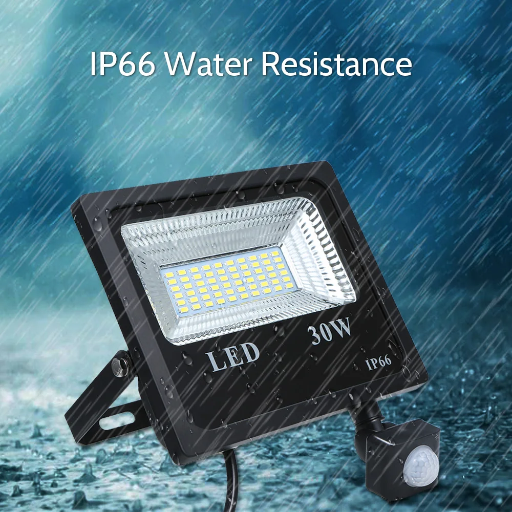 IP66 AC85 265V 30W 60 LED PIR Motion Sensor Flood Light Spot Projector ...