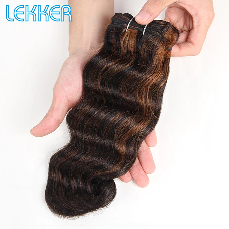 Lekker Pre colored Brazilian Remy Human Hair Weave 100 Body Wave Human Hair P1B/30 P6/27 P4/27