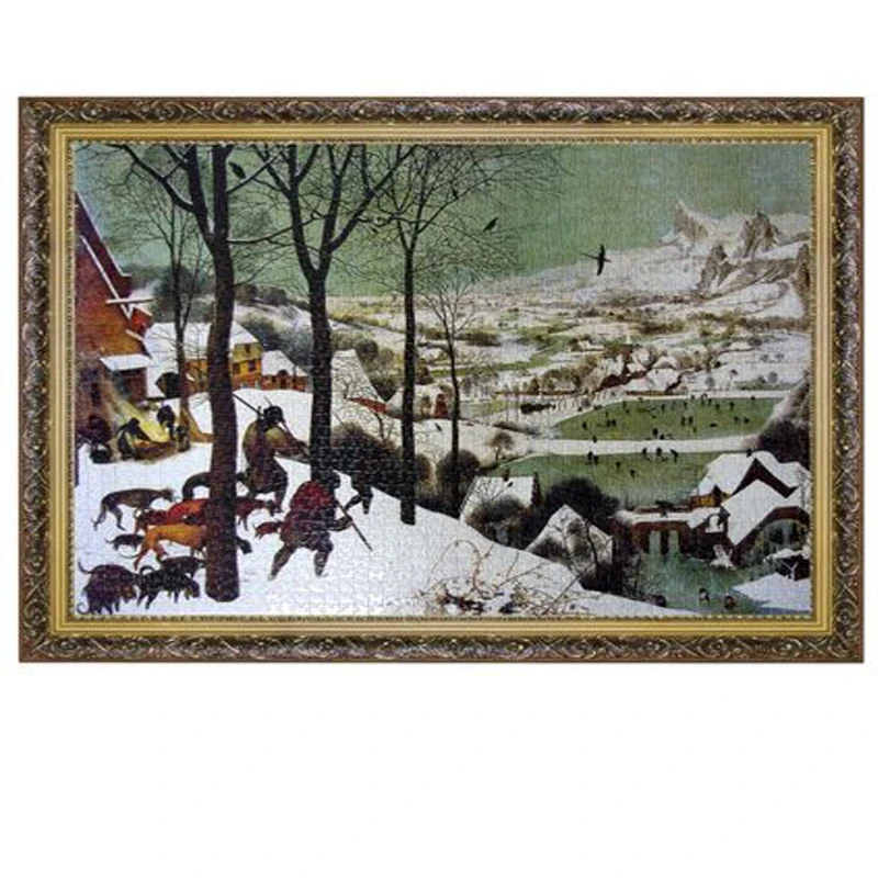 

Grown up Wooden Paper Hunter in the snow Landscape Puzzle 2000 Pieces Adult World Oil Painting Puzzle