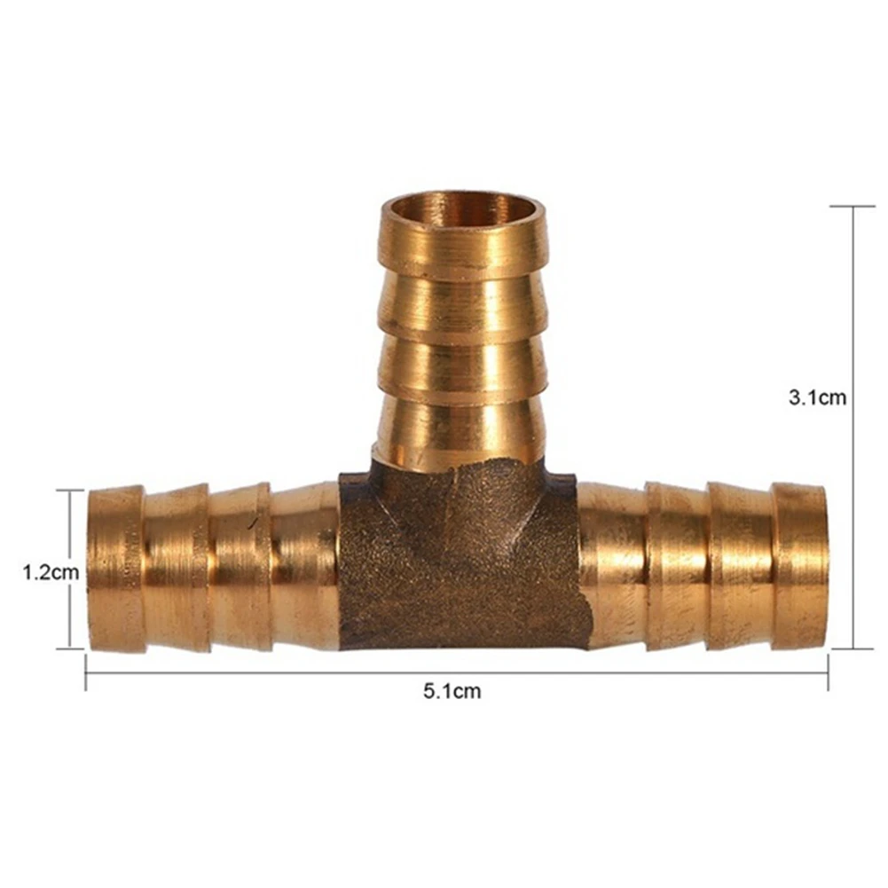 Соединитель для труб, газовое масло, прочная Т-образная форма, для топлива, 3 способа, Твердый латунный адаптер, мульти размер, шланг, Столярный, практичный, многофункциональный