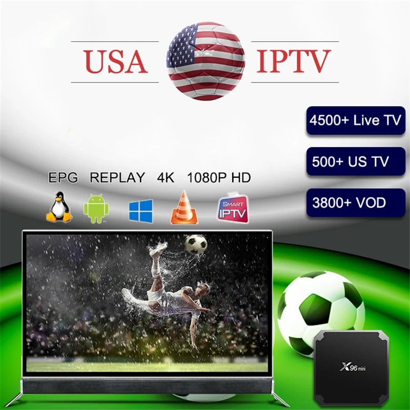 

USA Iptv Subscription 1 year 4500+ Live Channels Iptv Italia m3u Include Canada france Arabic UK For Smart TV Android TV Box